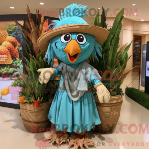 Turquoise Scarecrow mascot...
