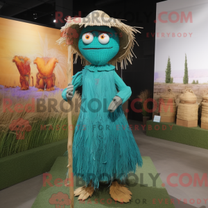 Turquoise Scarecrow mascot...
