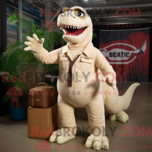 Cream T Rex mascot costume...