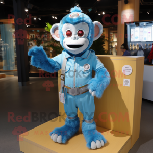 Sky Blue Monkey maskot...