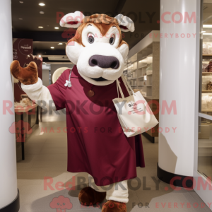 Maroon Jersey Cow máscara...