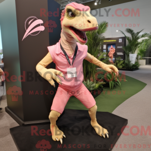 Pink Utahraptor maskot...