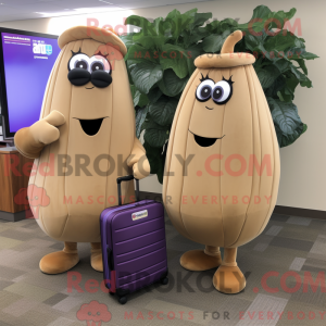 Tan Eggplant mascot costume...