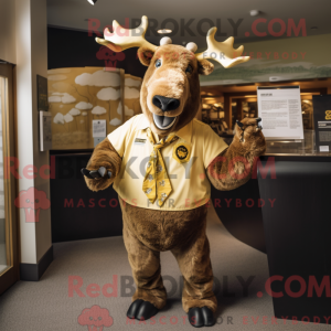 Gold Moose-mascottekostuum...