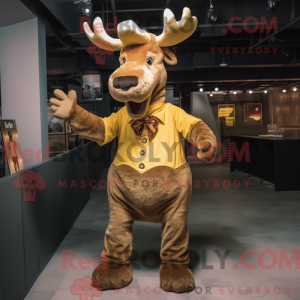 Gold Moose mascot costume...