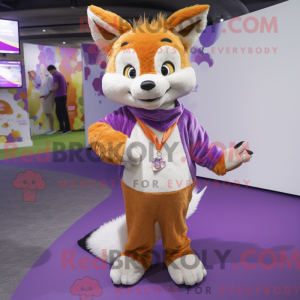Purple Fox mascot costume...