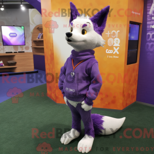 Purple Fox mascot costume...