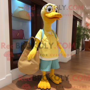 Yellow Swan mascot costume...