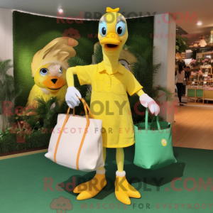 Yellow Swan mascot costume...