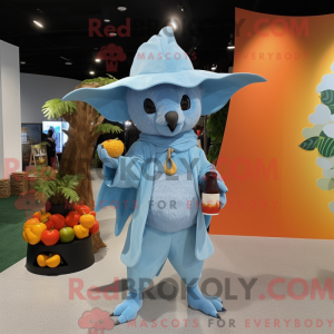 Sky Blue Fruit Bat maskot...