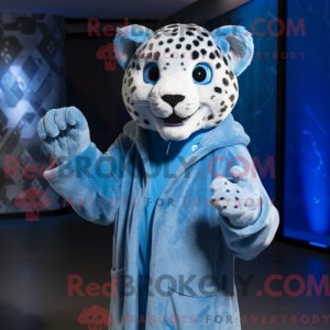 Blue Cheetah maskot kostume...