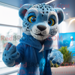 Blue Cheetah mascot costume...