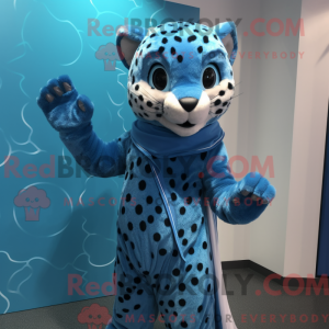 Blue Cheetah mascot costume...