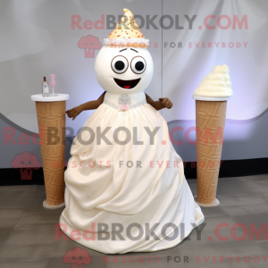 Cream Ice Cream Cone mascot...