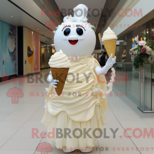 Cream Ice Cream Cone mascot...