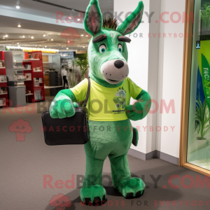 Green Donkey mascot costume...