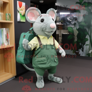 Green Rat mascot costume...