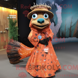 Rust Salmon mascot costume...