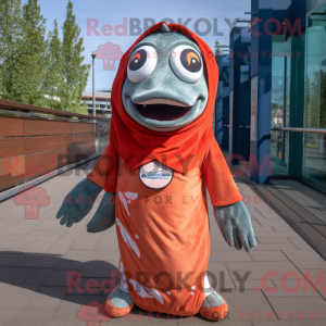 Rust Salmon mascot costume...