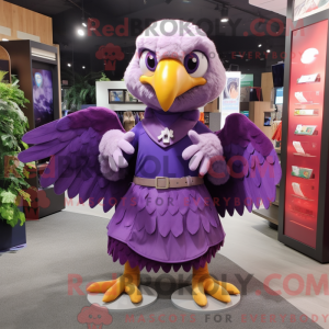 Purple Eagle mascot costume...
