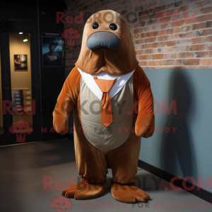 Rust Walrus mascot costume...