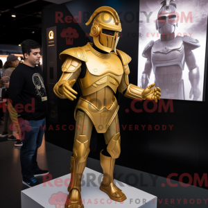 Gold Spartan Soldier mascot...