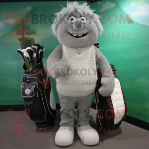 Grå Golf Bag maskot kostym...