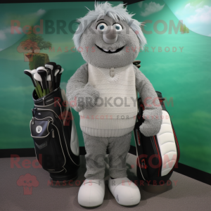 Grå golfbag maskot drakt...