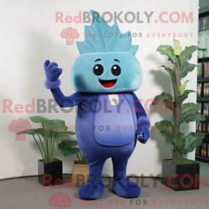 Blå majroe maskot kostume...