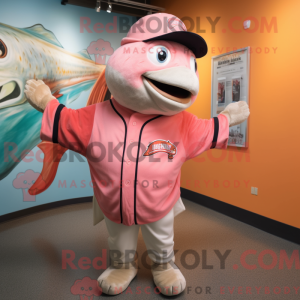 Pink Salmon mascot costume...