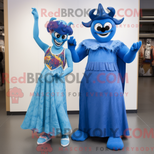 Máscara de demônio azul...