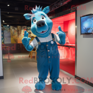 Cyan Sow mascot costume...