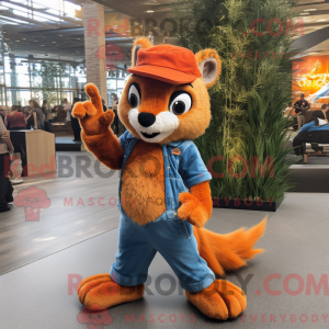 Orange Skunk maskot kostume...