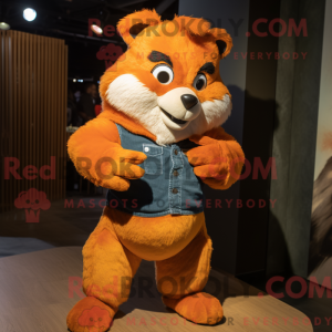 Orange Skunk mascot costume...