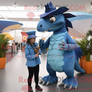 Blue Spinosaurus mascot...