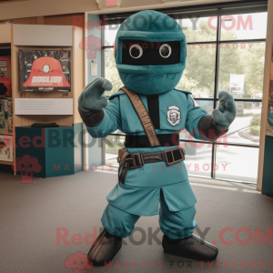 Teal Gi Joe mascot costume...