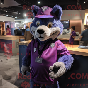 Purple Wolf mascot costume...