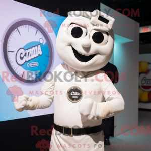 White Pizza Slice mascot...