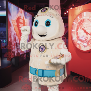 White Pizza Slice mascot...