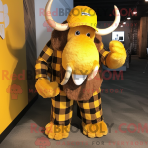 Gold Mammoth maskot kostume...