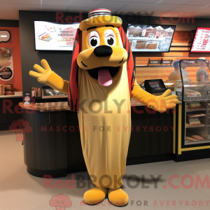 Gold Hot Dogs mascot...