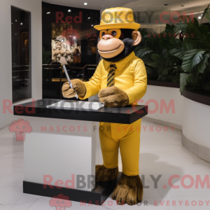 Guld chimpanse maskot...