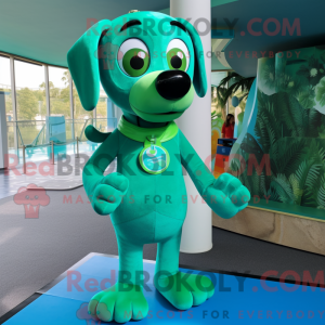 Grønn hund maskot drakt...