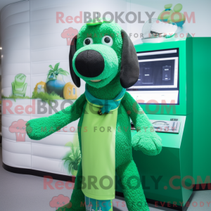 Grønn hund maskot drakt...