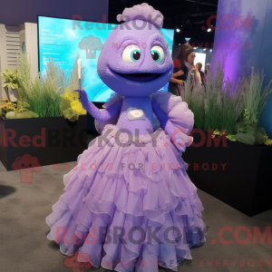 Lavender Cod mascot costume...
