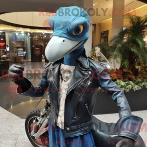 Blå Pterodactyl maskot...