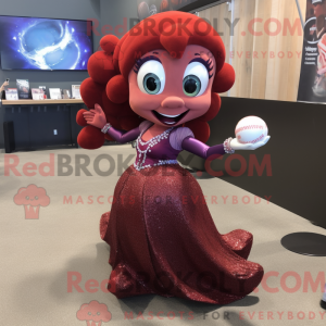 Maroon Mermaid maskot...