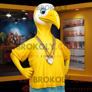 Gul albatros maskot kostume...
