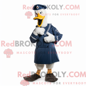 Navy Goose maskotdraktfigur...