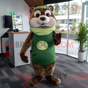 Olive Otter mascot costume...